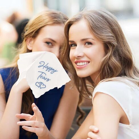 Happy Tears Handkerchief, 11.81 * 11.81in Wedding Handkerchief, Blue Wedding Gift in Kuwait