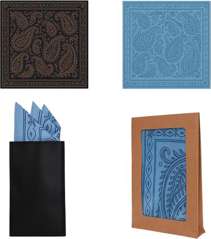 مناديل للرجال، مربعات جيب قطنية ناعمة قابلة لإعادة الاستخدام للرجال مع حامل، 12 × 12 بوصة in Kuwait