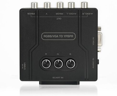 محول مكونات RGBS/SCART/VGA إلى YPBPR - يدعم سطوع الألوان القابل للتعديل (R/G/B)، محول ألعاب الفيديو التوصيل والتشغيل بدون تأخير، لـ PS2/PS1/N64/Genesis/Dreamcast/MD/Saturn in Kuwait