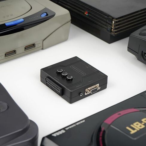 محول مكونات RGBS/SCART/VGA إلى YPBPR - يدعم سطوع الألوان القابل للتعديل (R/G/B)، محول ألعاب الفيديو التوصيل والتشغيل بدون تأخير، لـ PS2/PS1/N64/Genesis/Dreamcast/MD/Saturn in Kuwait