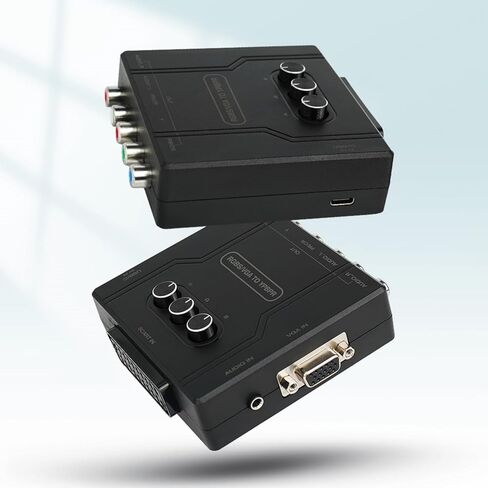 محول مكونات RGBS/SCART/VGA إلى YPBPR - يدعم سطوع الألوان القابل للتعديل (R/G/B)، محول ألعاب الفيديو التوصيل والتشغيل بدون تأخير، لـ PS2/PS1/N64/Genesis/Dreamcast/MD/Saturn in Kuwait