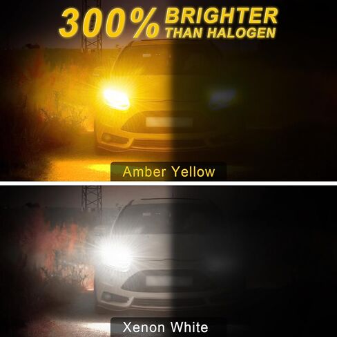 7443 Switchback Led Turn Signal Bulbs Super Bright 7444 T20 LED Replacement light Kit Set for Car Daytime Running Turn Signal Blinker Lights, pack of 4, Xenon White/Amber Yellow in Kuwait