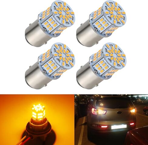 7443 Switchback Led Turn Signal Bulbs Super Bright 7444 T20 LED Replacement light Kit Set for Car Daytime Running Turn Signal Blinker Lights, pack of 4, Xenon White/Amber Yellow in Kuwait