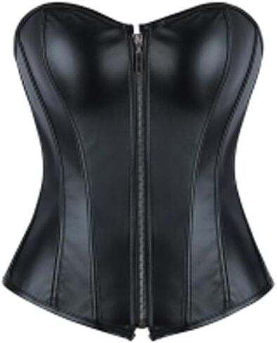 Corsets for Women Faux Leather Corset Top Steampunk Corsets Zipper Bustier for Bridal Events, Romantic Dinners in Saudi Arabia
