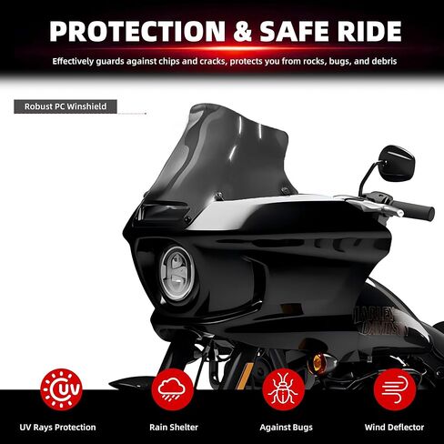 FATECIM 9 "الزجاج الأمامي ذو الدخان الداكن منحرف الهواء لـ Harley 2022 2023 2024 Low Rider ST El Diablo FXRST FXLRST in Saudi Arabia