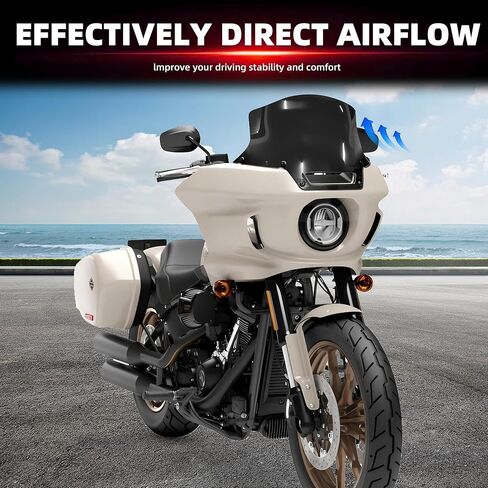 FATECIM 9 "الزجاج الأمامي ذو الدخان الداكن منحرف الهواء لـ Harley 2022 2023 2024 Low Rider ST El Diablo FXRST FXLRST in Saudi Arabia