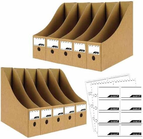 ANSSDO 6 Pack Brown Cardboard Magazine Holder Premium Kraft Magazine File Holder Magazine Organizer, Magazine Storage Box, Large Volume Magazine File Organizer as Book Bins or Folder Holder for Desk in Kuwait