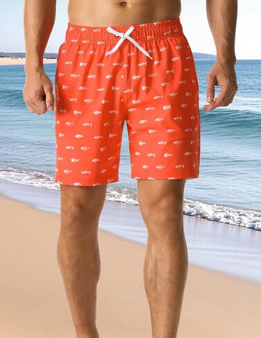 Men's Swim Shorts Quick Dry with Pockets Elastic Waist Beach Shorts in Saudi Arabia