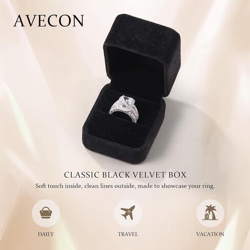 5CT Elongated Radiant Cut Wedding Ring Set for Women - White Gold Filled 925 Sterling Silver Vintage Filigree Bridal Rings Sets Halo Design Cubic Zirconia Engagement Ring Wedding Band, Size 8 in Saudi Arabia