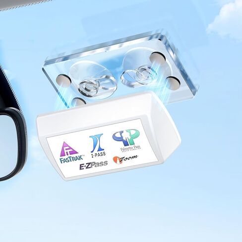 حامل بطاقة EZ المغناطيسي للزجاج الأمامي - حامل EZPass مع قاعدة تثبيت قوية ومغناطيس نيوديميوم فائق الأمان - مناسب عالميًا لـ EZ Pass Mini وIPass وSunPass ومعظم بطاقات المرور الأمريكية in Saudi Arabia
