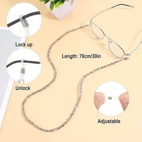 Beaded Eyeglass Chains for Women Beaded Lanyard Strap Holders around Neck Bead Lanyard for Reading & Sun Glasses in Saudi Arabia