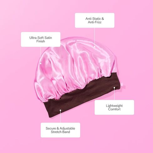 GIMME Beauty Sweet Dreams Satin Sleep Bonnet for Fine Hair - Pink, 1 Count in Kuwait