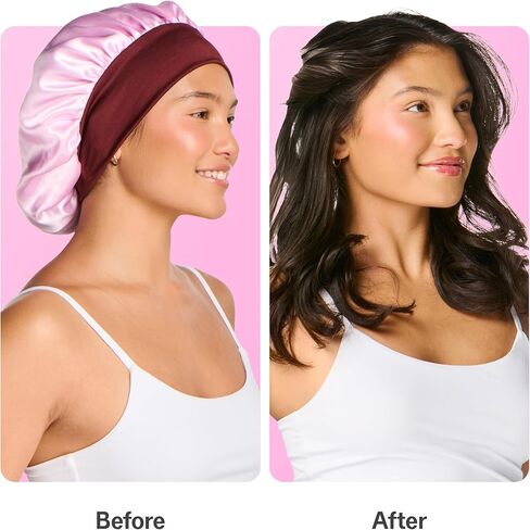 GIMME Beauty Sweet Dreams Satin Sleep Bonnet for Fine Hair - Pink, 1 Count in Kuwait