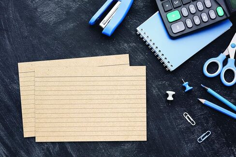 الصفحة الرئيسية ميزة بطاقات الفهرس ذات الوجهين المسطرة من كرافت تان، وبطاقات ملاحظات الملفات (4 × 6) in Kuwait