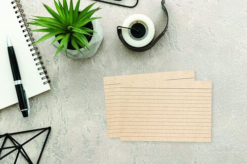 الصفحة الرئيسية ميزة بطاقات الفهرس ذات الوجهين المسطرة من كرافت تان، وبطاقات ملاحظات الملفات (4 × 6) in Kuwait