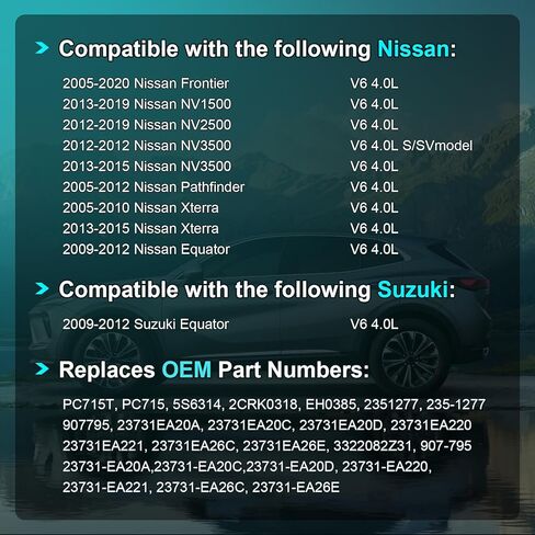 مستشعر موضع العمود المرفقي للمحرك متوافق مع 2005-2020 نيسان فرونتير NV1500 NV2500 NV3500 باثفايندر إكستيرا خط الاستواء سوزوكي خط الاستواء V6 4.0L يستبدل 23731-EA20A، 23731-EA20D، PC715T in Kuwait