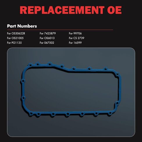 حشية وعاء زيت المحرك متوافقة مع 2007-2011 لسيارة Jeep Wrangler 3.8L؛ 1990-2008 لسيارة Chrysler Town & Country 3.3L؛ 1990-2007 لسيارة Dodge Caravan 3.3L، OE# OS30622R، PG1135 in Kuwait