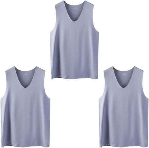Men's 3-Pack Stretchy Tank Top - Breathable and Soft Blended Fabric in Saudi Arabia