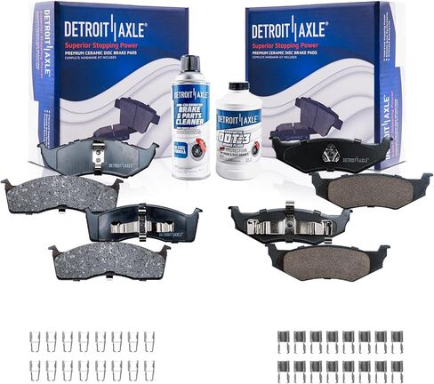 Detroit Axle - Rear Brake Pads for 2004-2011 Ford F-150 2006-2008 Lincoln MARK LT, 2005 2006 2007 2008 2009 2010 Ceramic Brakes Pads w/Hardware Replacement in Saudi Arabia