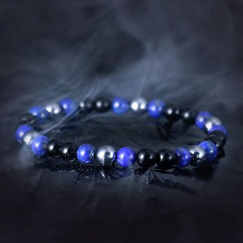 Jewever Triple Obsidian/Tiger eye/Terahertz Essential Oil Diffuses Energy Healing Crystal Yoga Bracelet Beads 6mm Handmade Stretch for Women in Saudi Arabia
