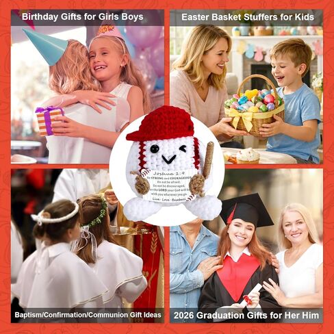 Baseball Easter Basket Stuffers for Kids, Baseball Crochet Gifts for Boys 8-12, Baptism Gifts for Girl, Confirmation Catholic Communion Gift for Son Daughter Birthday Religious Christian Keychain in Saudi Arabia