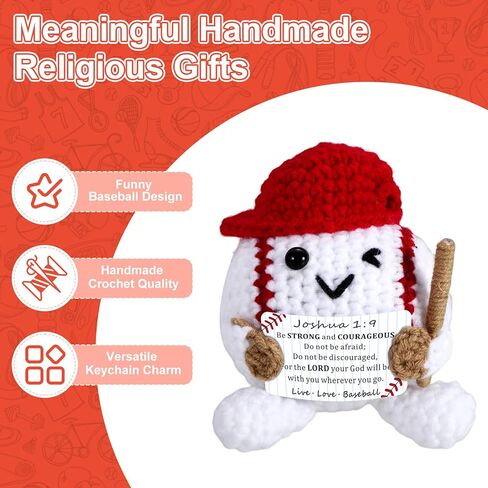 Baseball Easter Basket Stuffers for Kids, Baseball Crochet Gifts for Boys 8-12, Baptism Gifts for Girl, Confirmation Catholic Communion Gift for Son Daughter Birthday Religious Christian Keychain in Saudi Arabia