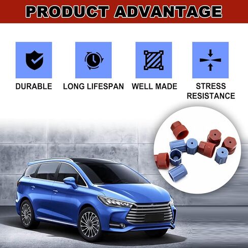 10Pcs R134a Cap A/C Cap 13mm & 16mm Air Conditioning Service AC System Charging Port Caps (5 Sets Blue Low & Red High) in Kuwait