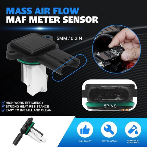 5WK97502 Mass Air Flow MAF Meter Sensor for BMW 323i 525xi 530xi 2006-2007 325xi 330i 330xi 2006 525i 530i 2004-2007 535i 2011-2013 Z4 2006-2008 Replace 13627520519 MAS0286 AF10446 in Saudi Arabia
