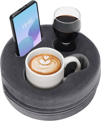 G GOOD GAIN حامل أكواب الأريكة وسادة - حامل أكواب الأريكة Cozy Buddy | علبة مشروبات السرير تحمل الكمبيوتر اللوحي وجهاز التحكم عن بعد والوجبات الخفيفة | صينية مشروبات للأريكة مقاومة للماء ومضادة للانسكاب للسيارة، الحديقة، الشاطئ، النزهة، القارب، السيارة ال in Kuwait