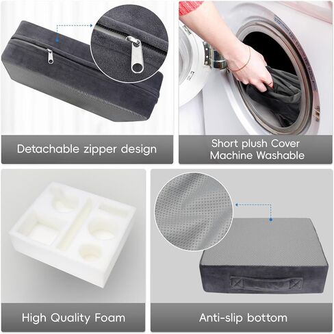 G GOOD GAIN Couch Cup Holder Pillow-Sofa Cup Holder Cozy Buddy | Bed Drink Caddy Holds Tablet, Remote, Snacks | Waterproof Anti-Spill Sofa Beverage Tray for Car, Park, Beach, Picnic, Boat, RV(Grey) in Saudi Arabia