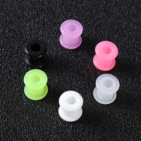 B BodyPJ Sparkles 12 قطعة من مقاييس الأذن السيليكون، مجموعة سدادات الأنفاق، 6 ألوان، مقياس الموسعات in Kuwait