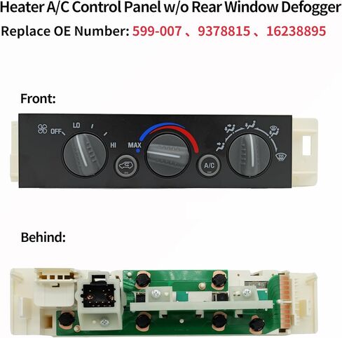 599-007 9378815 وحدة لوحة تبديل سخان التيار المتردد بدون مزيل ضباب النافذة الخلفية لـ Chevy GMC C1500 C2500 C3500 K1500 K2500 K3500 ملحقات شاحنة بيك اب HS505 15-72548 16238895 16231175 in Kuwait