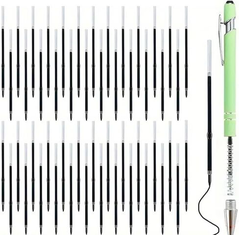 50 قطعة 2 في 1 عبوات قلم حبر جاف قابل للسحب - - عبوات قلم مقاس 3.85 بوصة/9.8 سم - عبوات قلم شاشة تعمل باللمس - عبوات أقلام سوداء in Kuwait