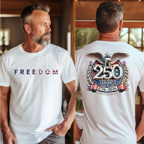 قميص الذكرى السنوية الـ 250 من Freedom، سويت شيرت وهودي، ملابس استقلال الولايات المتحدة الأمريكية 250 عامًا، الذكرى السنوية لأمريكا 1776-2026، قميص الحرية الوطنية، زي الرابع من يوليو متعدد الألوان in Saudi Arabia