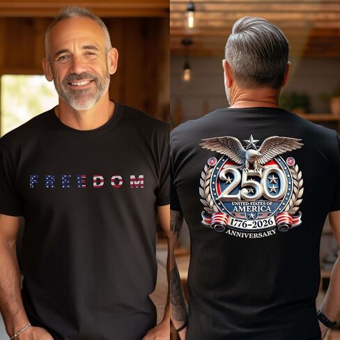 قميص الذكرى السنوية الـ 250 من Freedom، سويت شيرت وهودي، ملابس استقلال الولايات المتحدة الأمريكية 250 عامًا، الذكرى السنوية لأمريكا 1776-2026، قميص الحرية الوطنية، زي الرابع من يوليو متعدد الألوان in Saudi Arabia