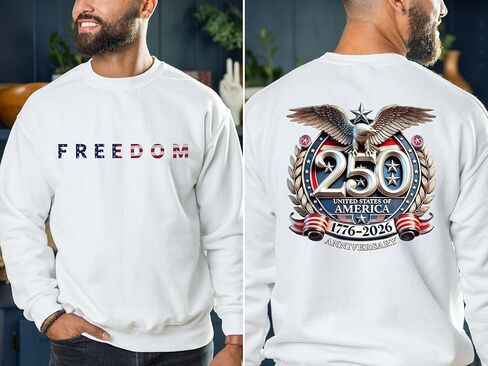 قميص الذكرى السنوية الـ 250 من Freedom، سويت شيرت وهودي، ملابس استقلال الولايات المتحدة الأمريكية 250 عامًا، الذكرى السنوية لأمريكا 1776-2026، قميص الحرية الوطنية، زي الرابع من يوليو متعدد الألوان in Saudi Arabia