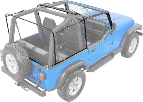 دعم علوي ناعم متوافق مع 1987-1995 Jeep Wrangler YJ مع نصف أبواب أمامية مربعة، إطار علوي ناعم قابل للتحويل من الألومنيوم والفولاذ in Saudi Arabia