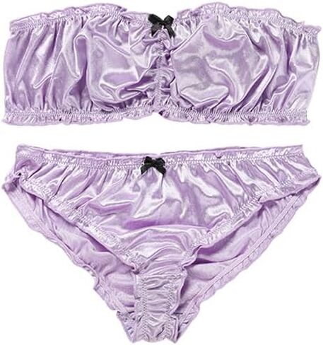 Strapless Bra and Panty Set, Satin Bandeau Lingerie Set, Sweet Sexy Luxury Underwear in Saudi Arabia