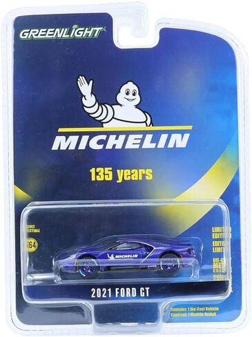 Greenlight Collectibles 28160-F Anniversary Collection Series 17 1:64 Scale Diecast Model- 2021 Ford GT - Mich elin 135th Anniversary in Saudi Arabia
