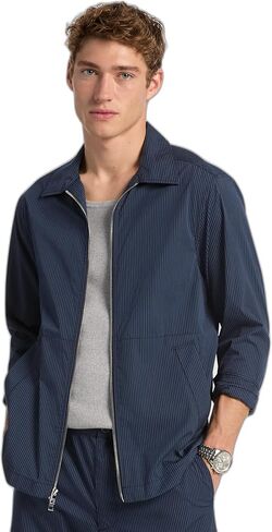Michael Kors Men's Dobby Stripe Zip Shirt Jacket in Saudi Arabia