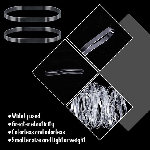 50 Pcs Clear Large Rubber Bands, Transparent High Elastic Rubber Bands, Stretchable Heavy Duty for Securing Thick Files Garbage Office Crafts in Saudi Arabia