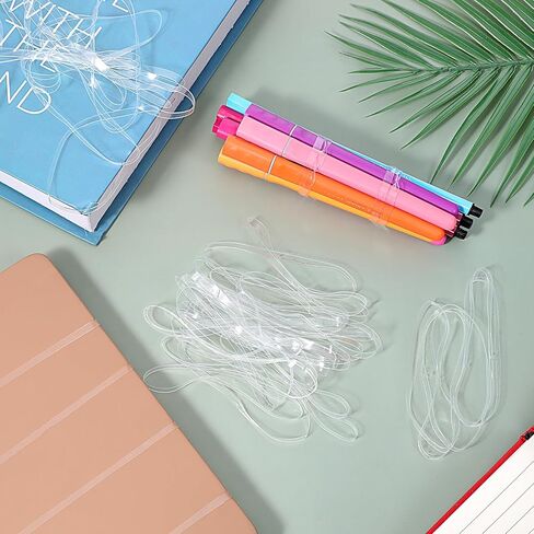 50 Pcs Clear Large Rubber Bands, Transparent High Elastic Rubber Bands, Stretchable Heavy Duty for Securing Thick Files Garbage Office Crafts in Saudi Arabia