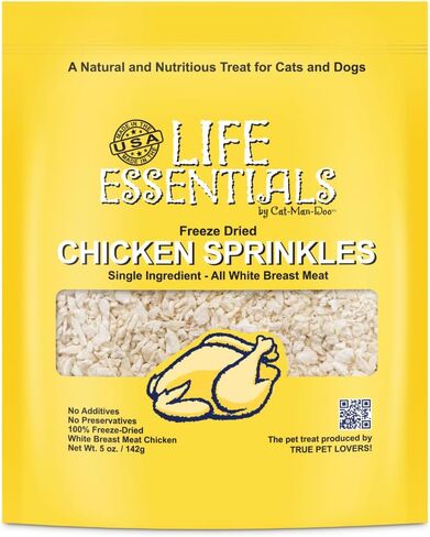 مسحوق رشات الدجاج المطحون الطبيعي بالكامل من Cat-Man-Doo Life Essentials للكلاب والقطط - بدون مواد حشو أو مواد حافظة أو إضافات - بدون علاج لذيذ للحبوب - صنع في الولايات المتحدة الأمريكية (حقيبة 5 أونصة) in Kuwait