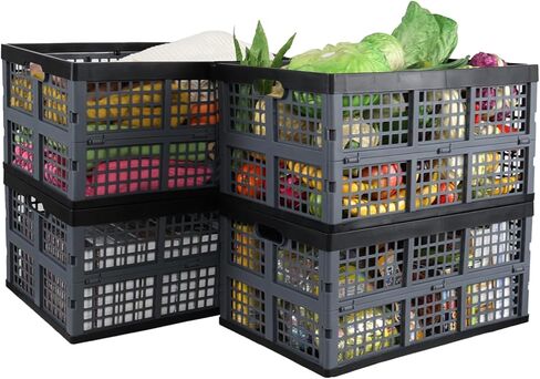 4 عبوات من الصناديق القابلة للطي سعة 42 لترًا، وسلال صناديق تخزين بلاستيكية قابلة للطي in Kuwait