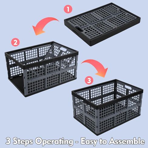 4 عبوات من الصناديق القابلة للطي سعة 42 لترًا، وسلال صناديق تخزين بلاستيكية قابلة للطي in Kuwait