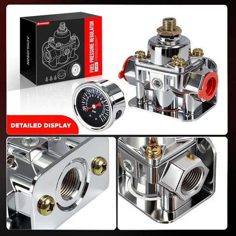 12-804 Fuel Pressure Regulator 1-4 PSI,Zinc Alloy Carburetor Fuel Valve,3/8" NPT Ports Compatible with Holley 12-804, Replacement for Car & Small Engine Carburetor Parts. in Saudi Arabia