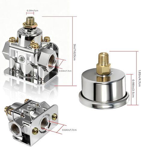 12-804 Fuel Pressure Regulator 1-4 PSI,Zinc Alloy Carburetor Fuel Valve,3/8" NPT Ports Compatible with Holley 12-804, Replacement for Car & Small Engine Carburetor Parts. in Saudi Arabia