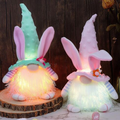 Juegoal 2 Pack Lighted Valentines Plush Gnomes Decorations, 14.5 Inch Handmade Scandinavian Swedish Tomte, Light Up Elf Toy Holiday, Battery Operated Valentine's Day Gift Tabletop Ornament in Saudi Arabia