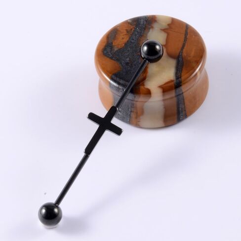 2Pcs 14G 16G Industrial Barbell Earrings for Women Men Minimalist Stainless Steel Cross Cartilage Piercing Barbell Earrings Industrial Piercing Jewelry in Saudi Arabia