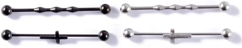 2Pcs 14G 16G Industrial Barbell Earrings for Women Men Minimalist Stainless Steel Cross Cartilage Piercing Barbell Earrings Industrial Piercing Jewelry in Saudi Arabia